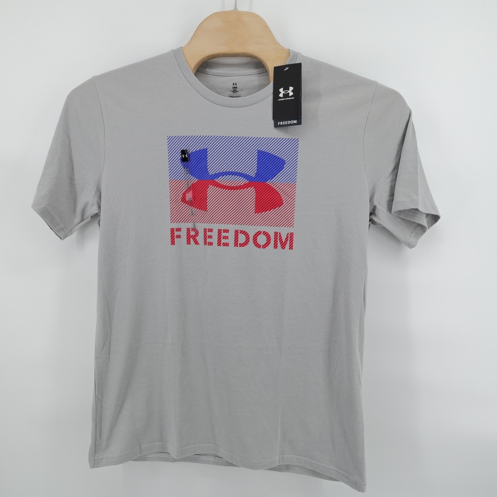 NEW Lot of 2 Under Armour T-Shirt Gray Freedom & UA Graphic Mens Large‎ - Picture 2 of 10